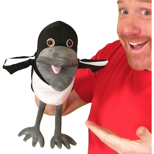 Steve and Maggie Plush Toy, Soft Magpie Plush Toy, Bird Hand Puppet