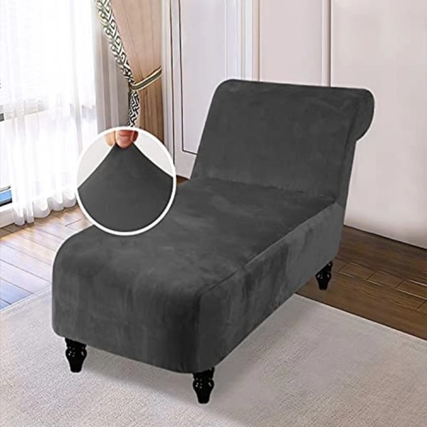 Velvet Armless Chaise Slipcover, Stretch Chaise Lounge Cover Furniture Protector Lounge Chair Sofa Slipcover