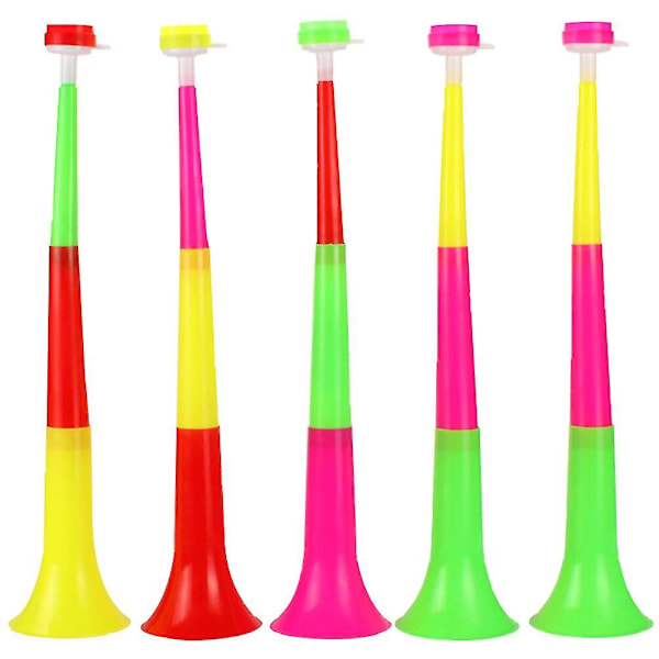 5pcs Plastic Stadium Horns Telescopic Sports Events Noisemakers Cheer Leading Trumpet