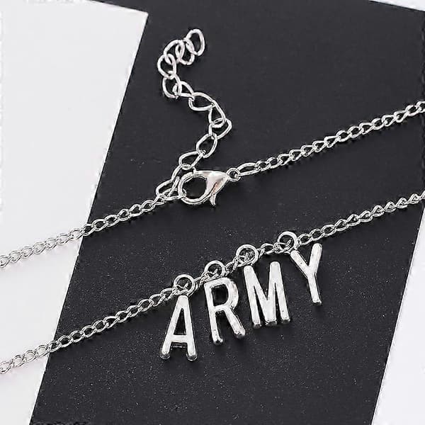Kpop Bts Smykker ARMY Bogstav Halskæde