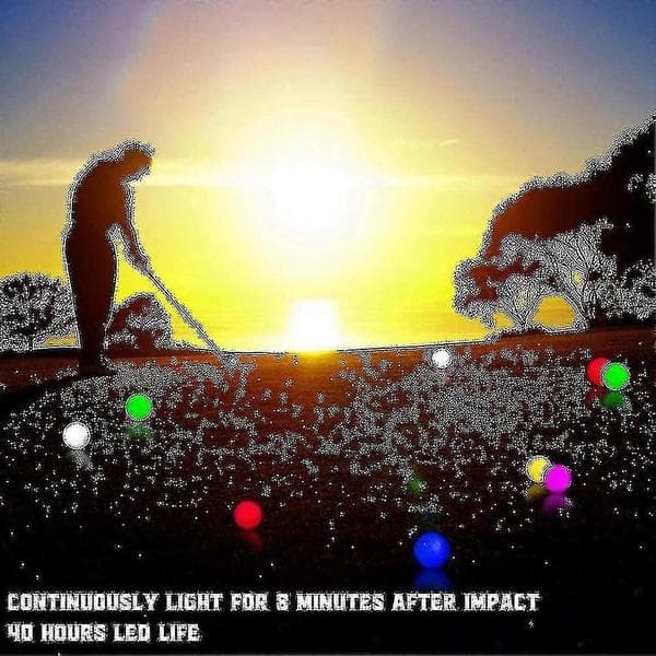 6 st LED-lysande golfbollar, blinkande självlysande golfboll, nattglöd