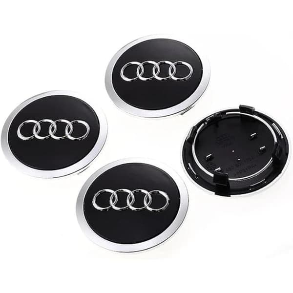 Senterkopper for AUDI 61mm 4-pakning Grå med kromkant