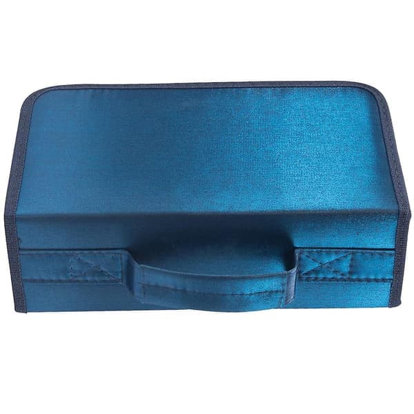 CD Case, 128 Capacity Mercerized Fabric CD DVD Holder Protection Zipper Portable Disc Storage Wallet Organizer - Dark Blue