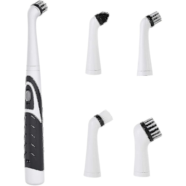 Electric Sonic Scrubber Cleaning Brush Household Brush With 4 Heads For Bathroom Kitchen