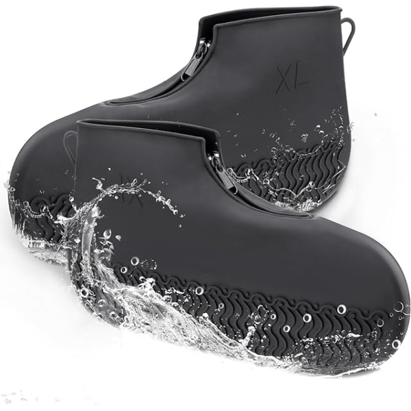 Vattentäta skoskydd med dragkedja, återanvändbara silikonskoskydd, gummistövlar för regn- och snödagar