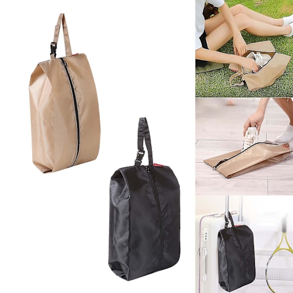 Skoförvaringsväska för utomhusresor, skopåse för klättring, resor och semester Khaki 40cmx21cm