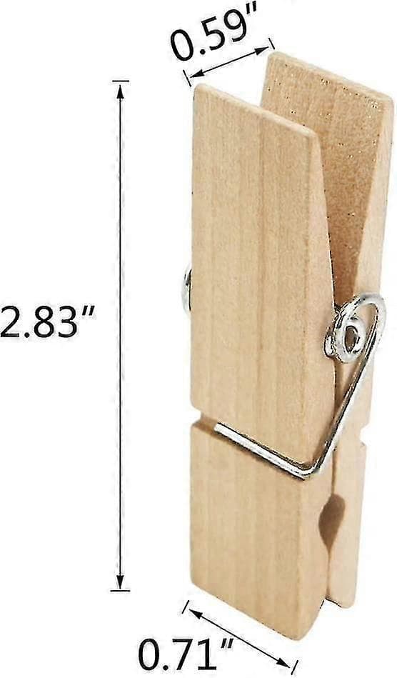 40 stk. store klesklyper i tre, 7,2 cm lange, 1,8 cm brede, solide og robuste klesklyper G