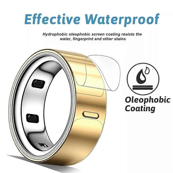 Erittäin ohut kalvo Oura Ring Gen 5 Hydrogel-näytönsuoja hopea Size 7 10PCS