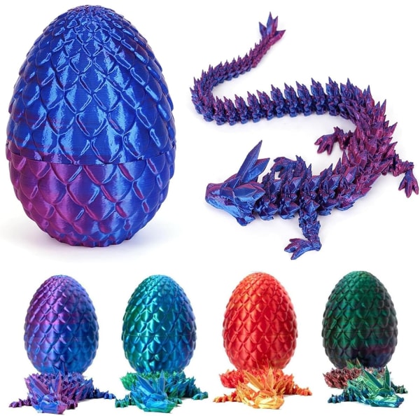 3D Printed Dragon with Dragon Egg, Dragon Toys Easter Basket Stuffers, 3D Dragon Dinosaur Egg Desk Toys, Decorative Easter Egg Fillers Easter Gifts