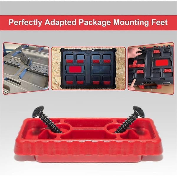 Monteringsfødder til Milwaukee Packout - 16 stk., til Milwaukee Packout tilbehør, fodmonteringssystem Red
