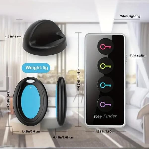 Wireless Key Finder with LED, Locator for Keys, Phone, Wallet, Remote Control