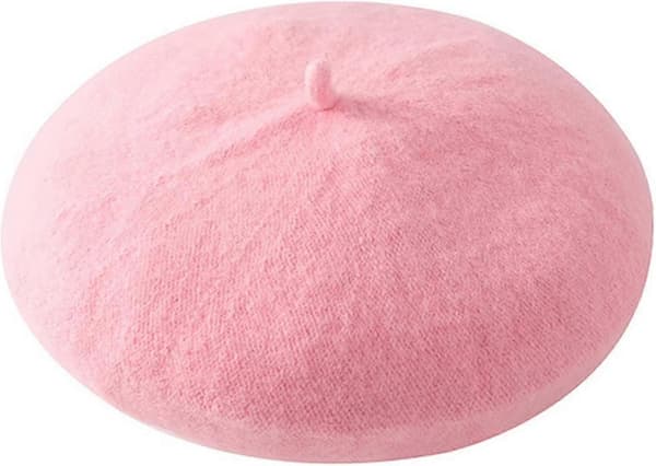 Barn flickor fransk basker hatt konstnär hatt enfärgad varm mössa vinter höst Pink