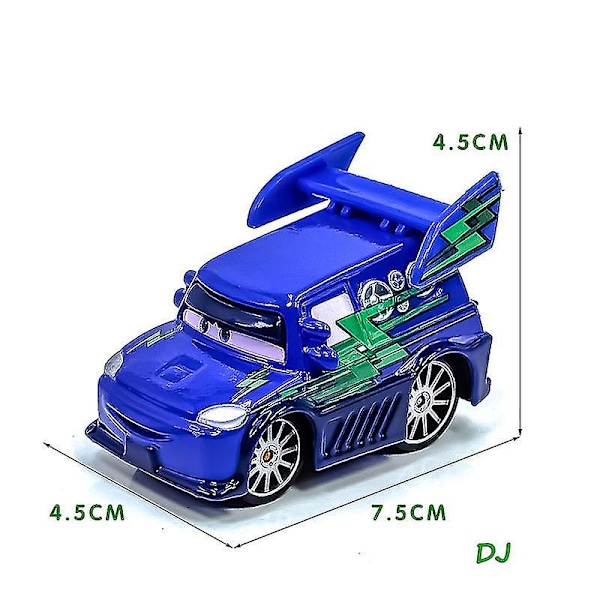 Biler Slug Dj Wingo Boost Drag Racing Party Sheriff Lightning Mcqueen Politi Alloy Metal Diecast Bil Leke for Barn