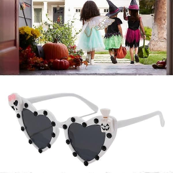 Moderigtige hjerteformede solbriller til kvinder og piger til Halloween-festdekoration Skull candy