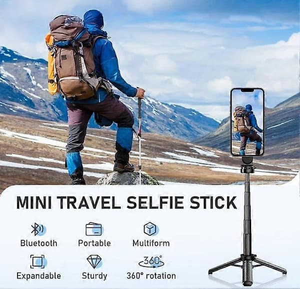 4-i-1 Multifunktionel Magnetisk Selfiestang, Universal 360 Rotation