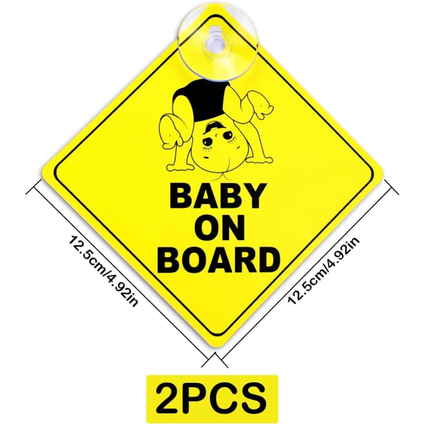 2 kpl Vauva kyydissä -auton varoitus, Vauva ja lapsi kyydissä -tarra, Irrotettava auton ikkunakyltti imukupilla Auton tarrat, Vauvan turvallisuuden tietoisuus