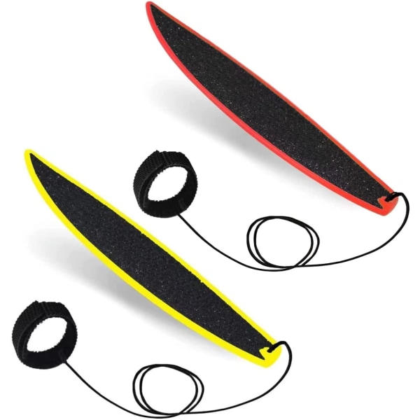 Finger Surfboard, 2 Pieces Finger Board Toys Stress Relief Surfing Wind Mini Surfboard, Mini Surfboard for Kids Teens Adults (Red + Yellow)