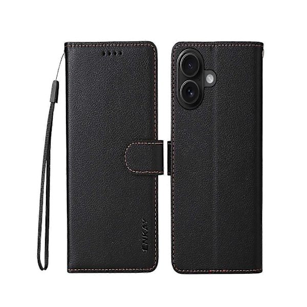 RFID-skyddande läderfodral för iPhone 17 [DB] Black