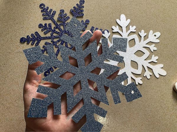 Glitter Snøfnugg Banner Julebordpynt 1 Stk Blå