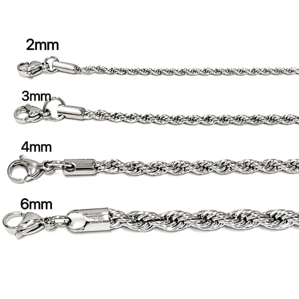 Cordell-ketju kaulakoru teräksestä - Väri pysyy ikuisesti, 4 mm paksu, 55 cm pitkä