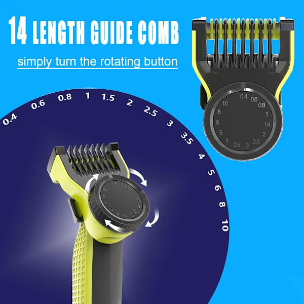 Justerbar avstandskam og nesehårstrimmer for OneBlade 0,4–10 mm