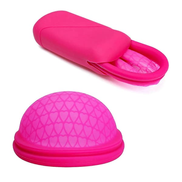 Menstruasjonsdiskkopp Silikon Flatfit Steriliserende Menstruasjonsdisk Periode CE FDA Red L