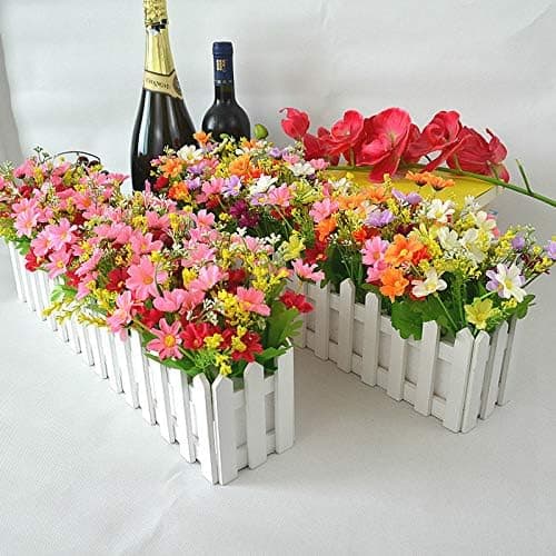 Kunstige potteplanter, kunstige blomster gule og hvide