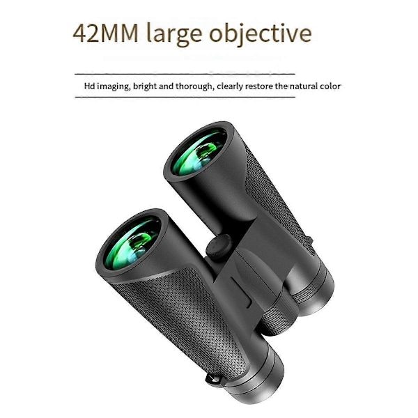 12X42 High-Definition Kikkert Optisk Teleskop, Velegnet til Udendørs Sightseeing, Sport, Rejser black
