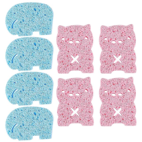 8-pack hållbara badsvampar - skonsam exfolierande luffa för kvinnor och barn, resevänlig, mjuk hudvård