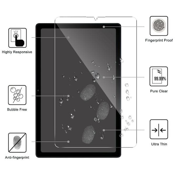 2 st Samsung Tab A9 surfplatta härdat glas