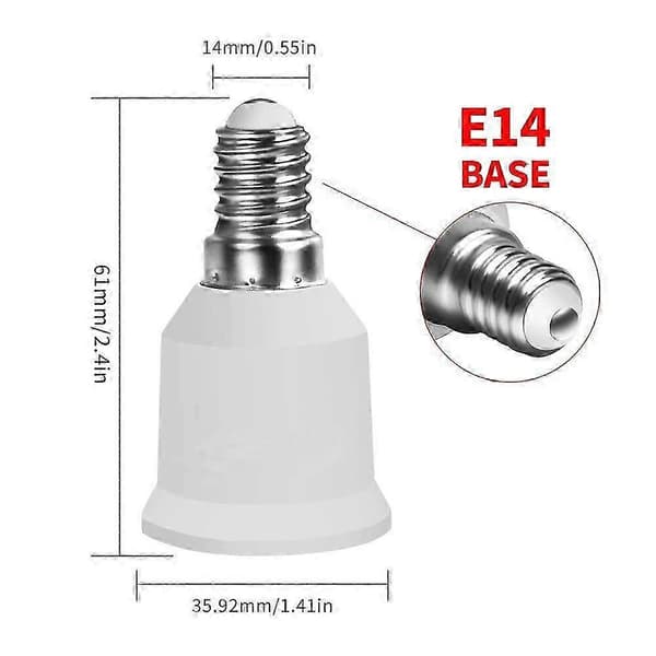 2 kpl E14 - E26 E27 lampunpidikkeen sovitin, polttimon kannan ruuvimuunnin (E14 - E26 sovitin)