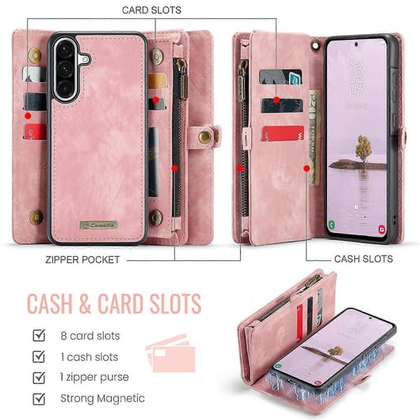 CaseMe 008 Avtakbart Multifunksjonelt Lærfutteral For Samsung Galaxy A56