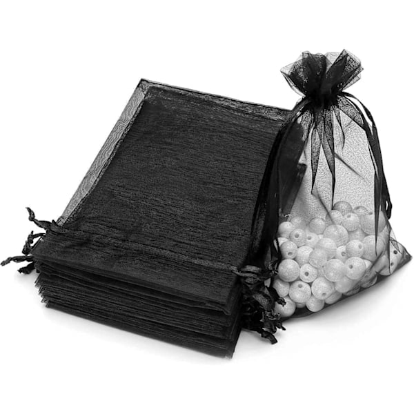100 stk. 5,9x7,8 tommer (15x20 cm) Organza smykkeposer med snoretræk Bryllup Fest Gaveposer