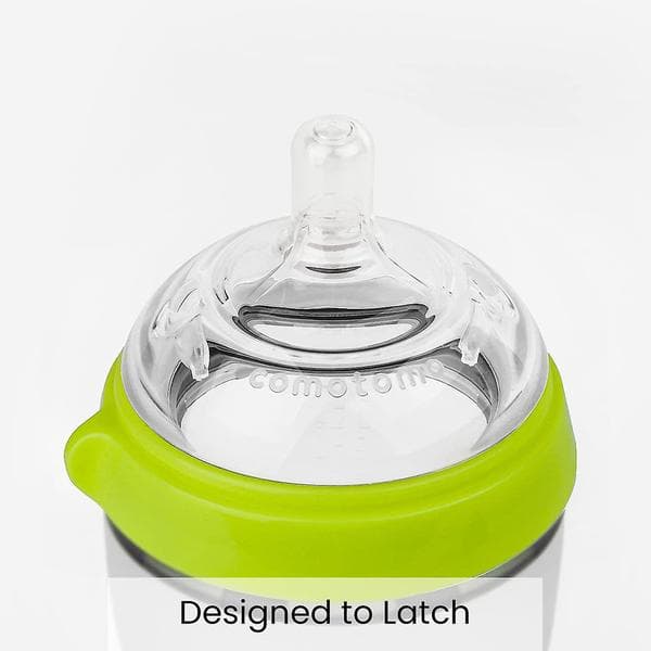 Comotomo Natural Feel Baby Bottle, Grön, 5 Ounce
