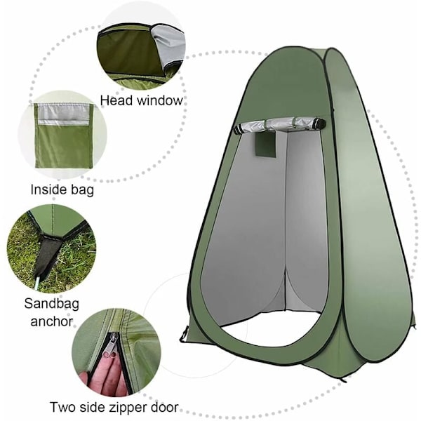 Portable Pop Up Privacy Tent Promotion Suitable for Outdoor Shower, Changing Room, Sun Protection and Camping Toilet (Green)