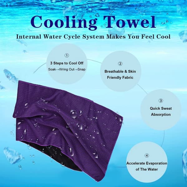 4-pack Cooling Towel, Workout Towel, Instant Cooling Towel