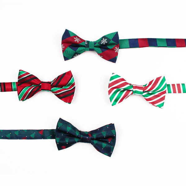 Men’s Christmas Bow Tie Print Snowflake Santa Bow Tie
