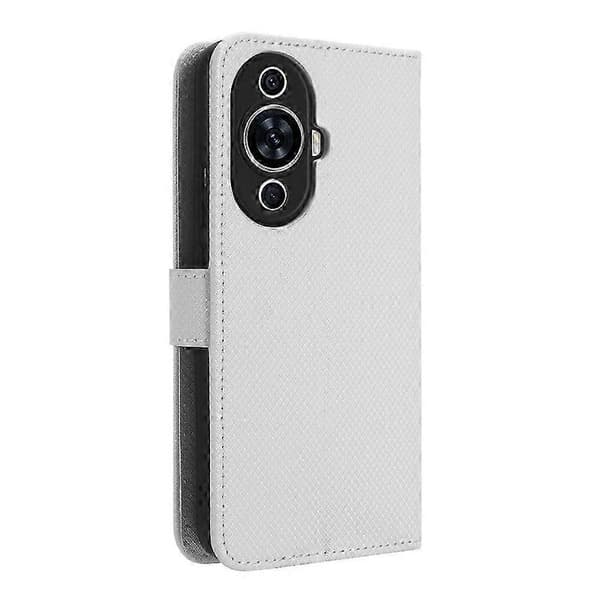 För Huawei nova 11 Pro Diamanttextur Läder Telefonfodral Vit SZRH A-GB 5 5