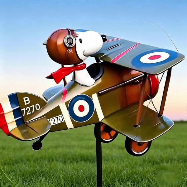 Snoopy Pilot Havevindfløj Vindmølle Udendørs Gårdsplads Dekoration Propel Rotation Design