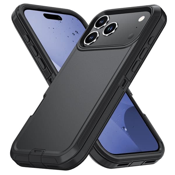 iPhone 17 Pro -kuori, erittäin iskunkestävä hybridi, musta 60