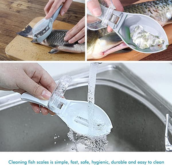 Fish Scaler, ABS Plastic Fish Scaler, Fish Scraper with Transparent Lid for Home, Kitchen, Restaurant[YJD]