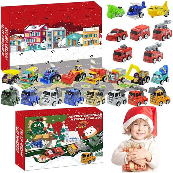 Julekalender Biler - Adventskalender med legetøjsbiler