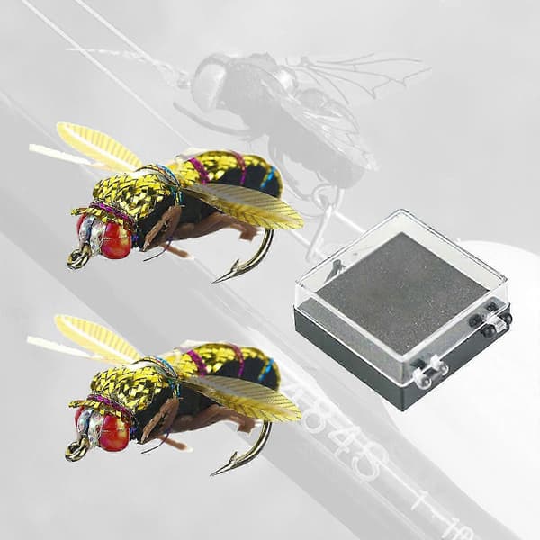 Simulering Flugor Bi Lockfiskekrokar, 2-pack Flytande Sötvattensfiskedrag, Med Förvaringslåda 25mm