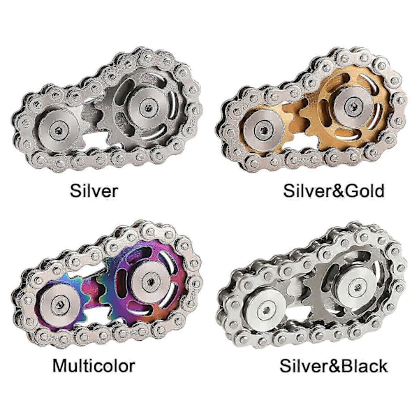 Cykelkæde Gear Fidget Spinner Metal Tandhjul Høj kvalitet Rustfrit Stål Nyhedslegetøj 5 X 5 X 3 Cm Holdbar Gyro multicolor