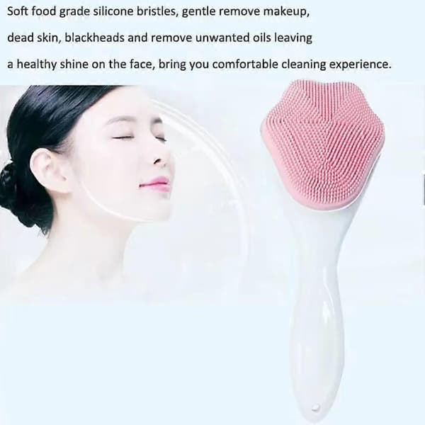 Ansigtsrensende eksfolierende børste hudmassager kattepote håndholdt hudpleje Blue