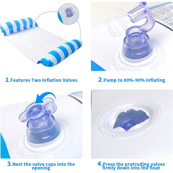 MH-Simbasseng Float, 2 stk 4 i 1 Basseng Float, Oppblåsbar Float