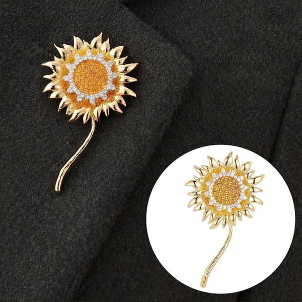Solrosbrosch – Strass & Guld – för Kostym Golden