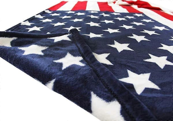 Flanellteppe Mikrofiberteppe Varmt Sengeteppe USA-flagg Fleece