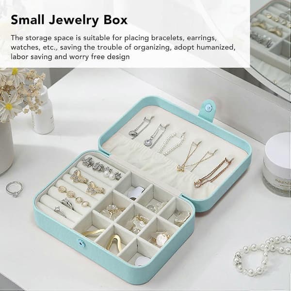 Resesmyckesfodral Liten Bärbar Organizer Display Förvaringslåda för Ringar