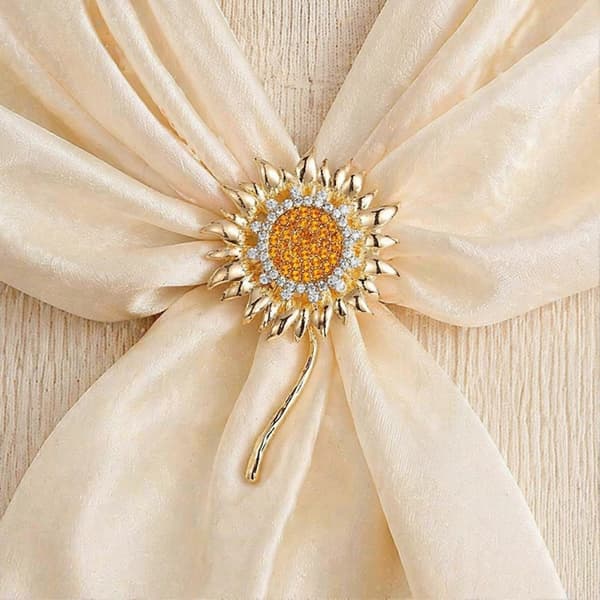 Solrosbrosch – Strass & Guld – för Kostym Golden